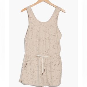 Recreation by Thread & Supply Oatmeal Speckled Romper Cinch Waist Pockets Size S